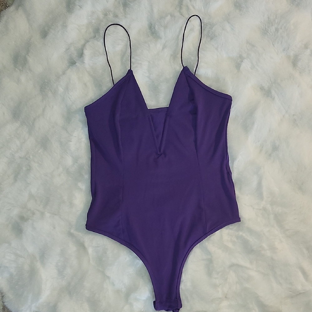 SHEIN Purple Petite Bodysuit